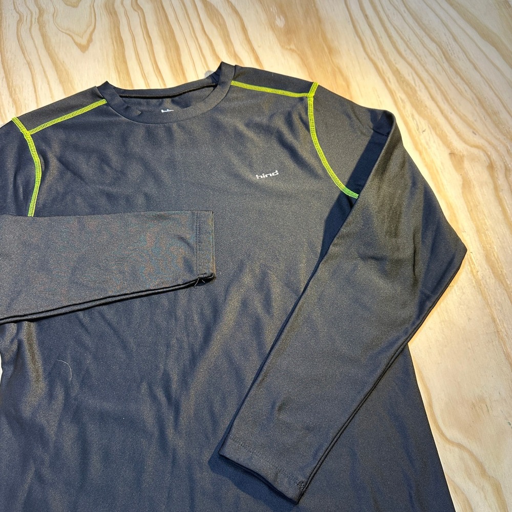 Hind Men's Activewear Top Black Long Sleeve Athletic Performance Shirt Size XL